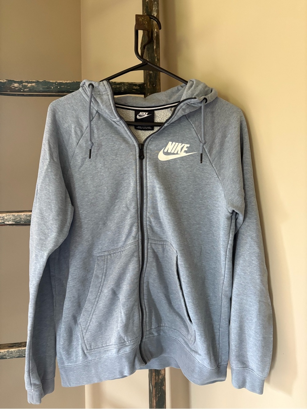 Nike Light Blue Full-Zip Hoodie with White Logo